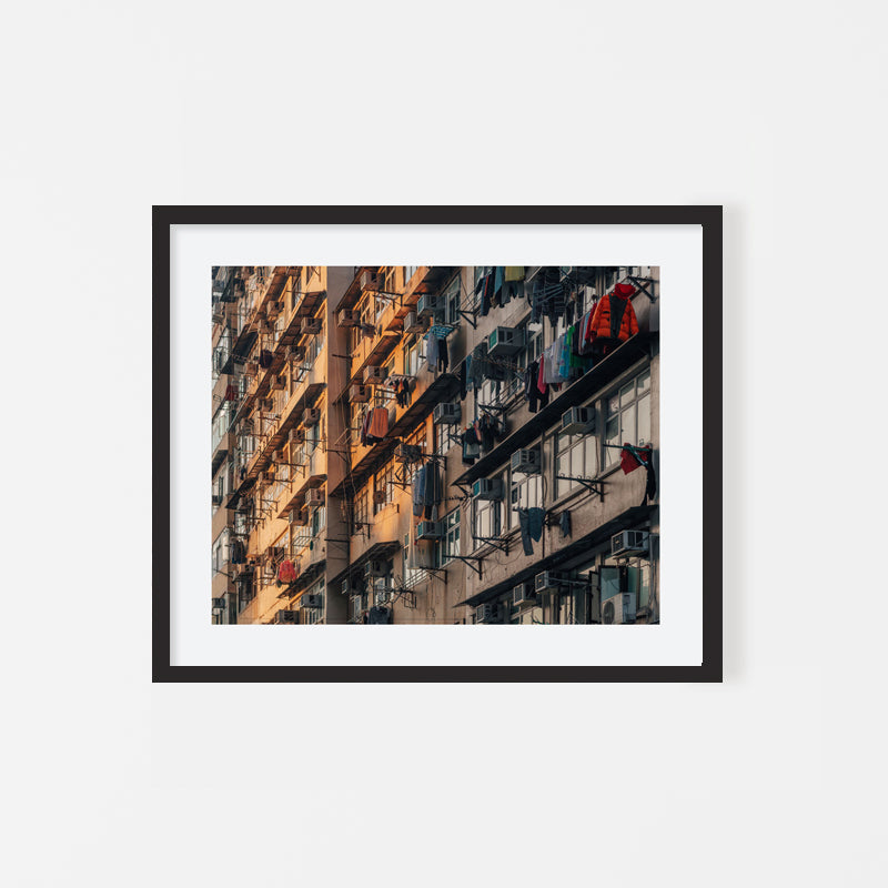 Kevin Mak - City Photography Art old Hong Kong building architecture and street - Black Art Wood Frame